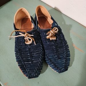 Authentic Made In Mexico Blue Suede Huaraches